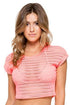 Luli Fama Take Me To Paradise Cap Sleeve Crop Top